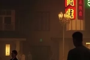 十七楼窗台俯瞰城市的夜景画面