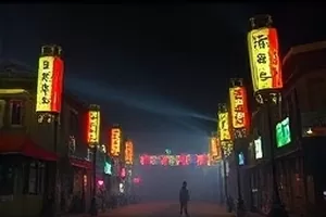 深夜街边店铺暖灯下的场景截图